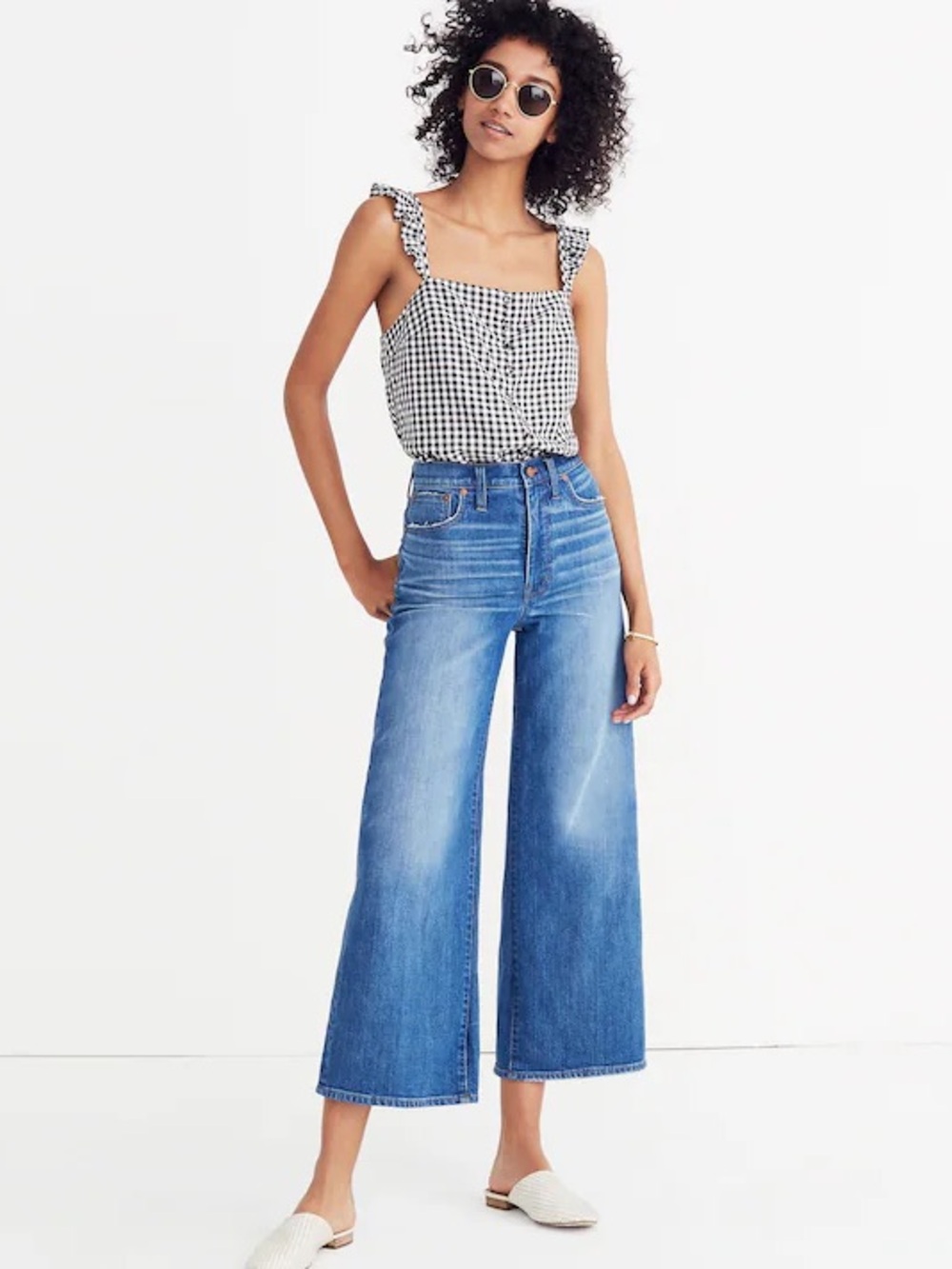 Madewell Wide-Leg Crop Jeans in Finney Wash
